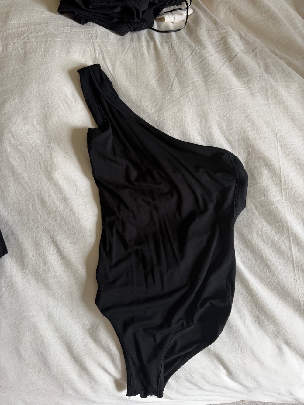 The Line by K One-Shoulder Black Bodysuit